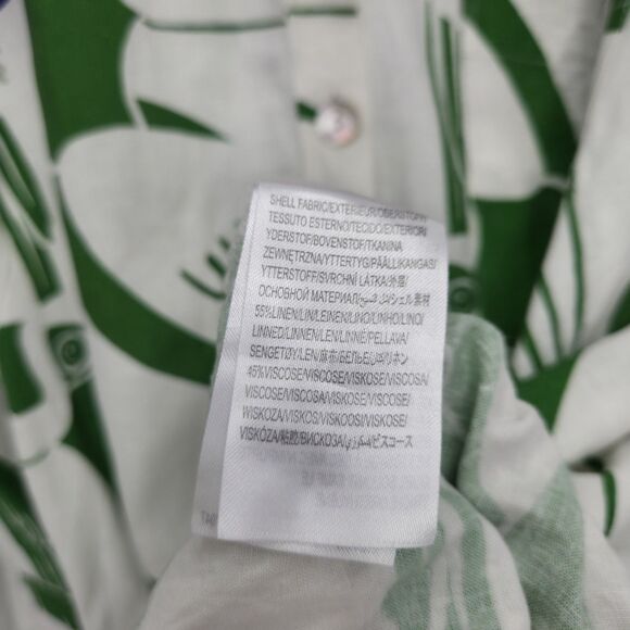 Farm Rio Anthropologie Toucan Rainbow Romper Linen Blend Long Sleeves Size Large - Picture 7 of 7